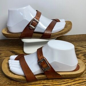 Yokono Brown Leather Strappy Toe Loop Sandals Made in Spain Womens 9.5 Flat Boho